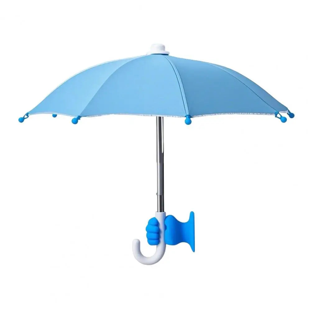 Phone Umbrella with Fist Suction Cup UV Protection Universal Mini Windproof Sun Shade Mobile Phone Umbrella Phone Accessories
