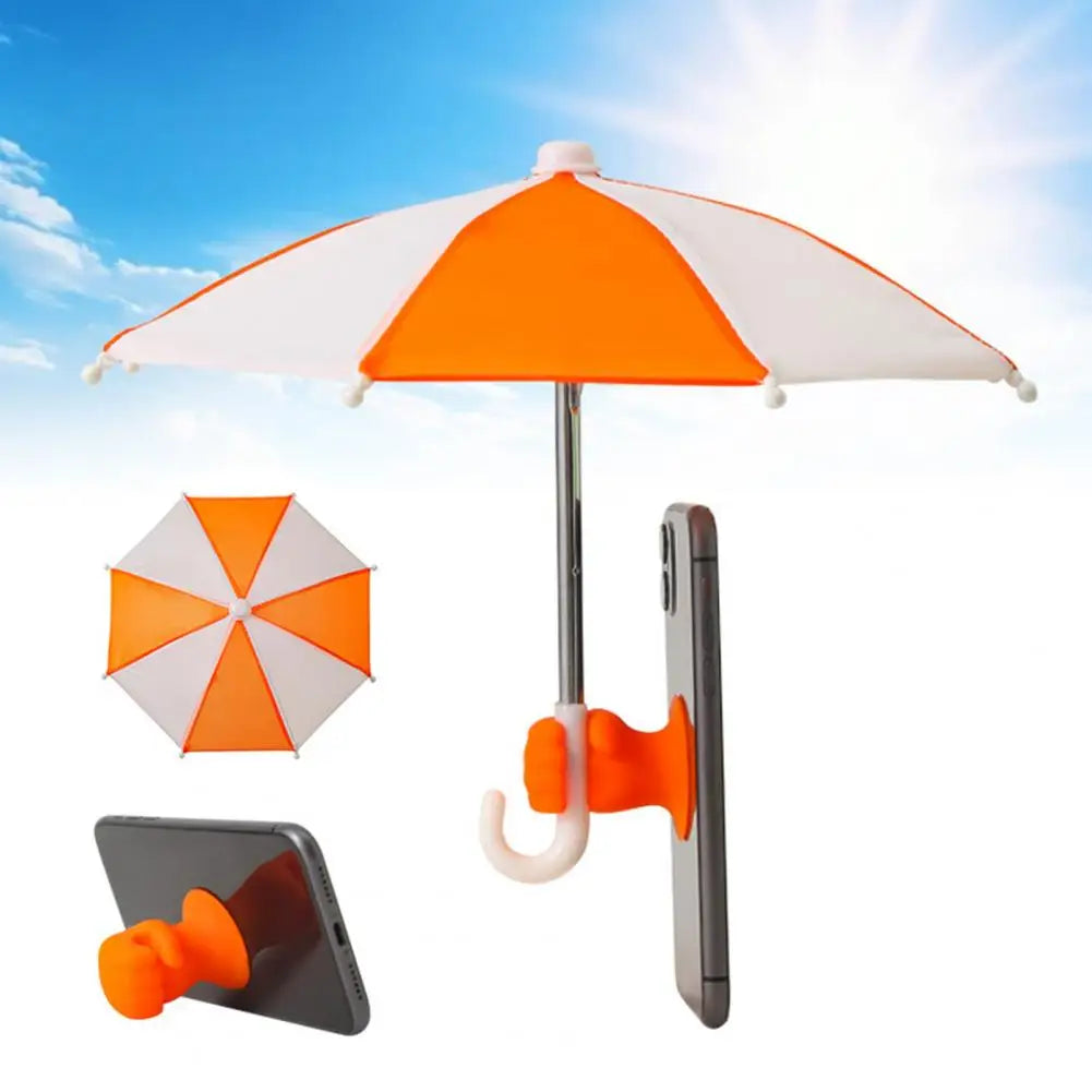 Phone Umbrella with Fist Suction Cup UV Protection Universal Mini Windproof Sun Shade Mobile Phone Umbrella Phone Accessories