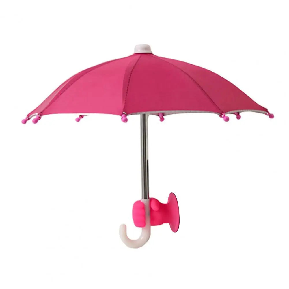 Phone Umbrella with Fist Suction Cup UV Protection Universal Mini Windproof Sun Shade Mobile Phone Umbrella Phone Accessories
