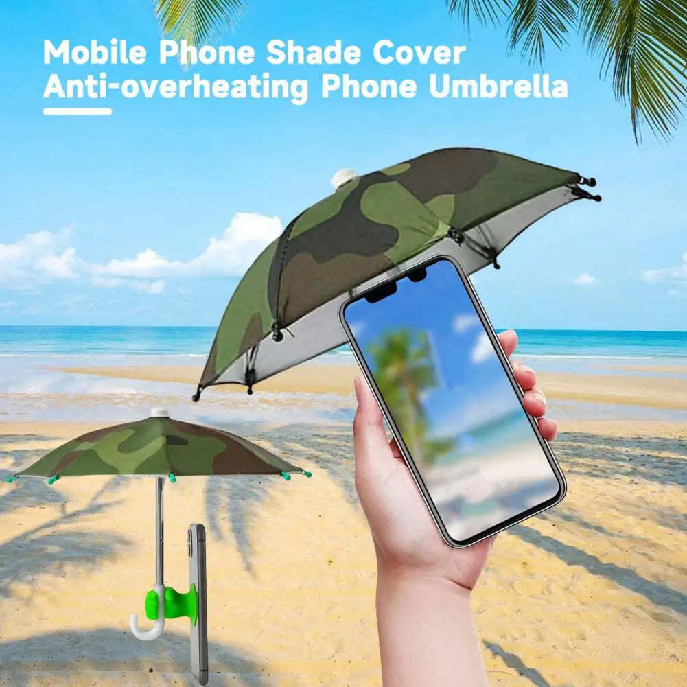 Phone Umbrella with Fist Suction Cup UV Protection Universal Mini Windproof Sun Shade Mobile Phone Umbrella Phone Accessories