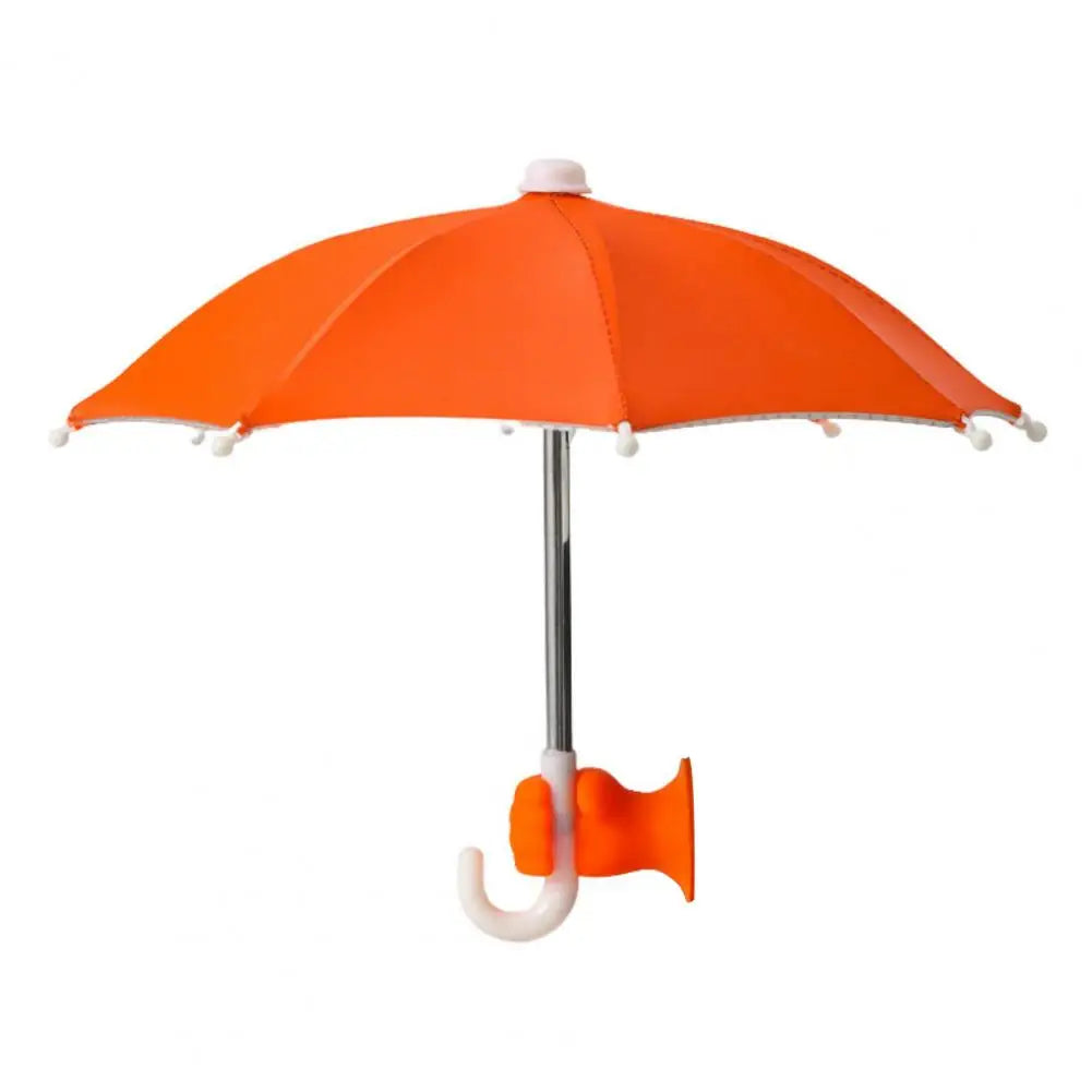 Phone Umbrella with Fist Suction Cup UV Protection Universal Mini Windproof Sun Shade Mobile Phone Umbrella Phone Accessories